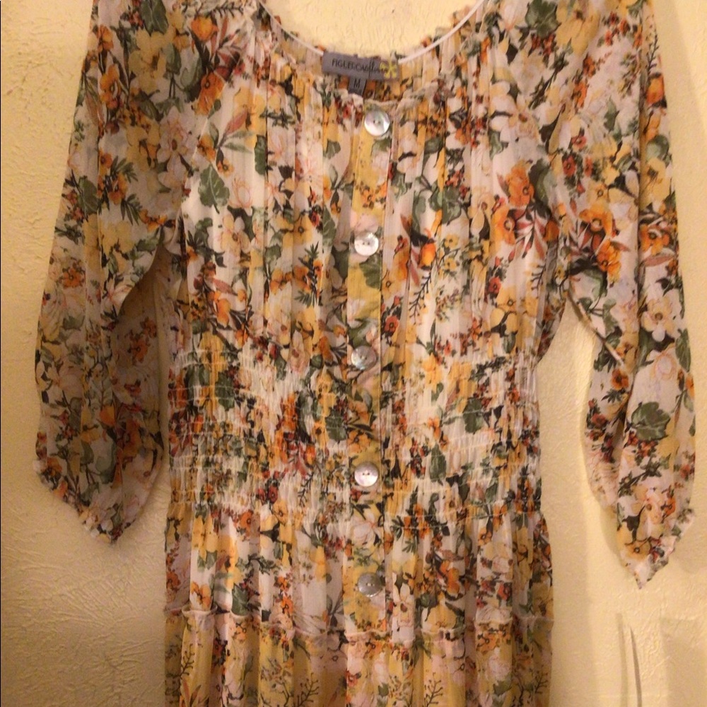 Brand New (W/Tags) Size M Floral MIDI Dress by Figueroa&flower🌼 Very Beautiful!